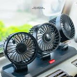 Ventilador para auto de 3 cabezales 360° - Versión 2026